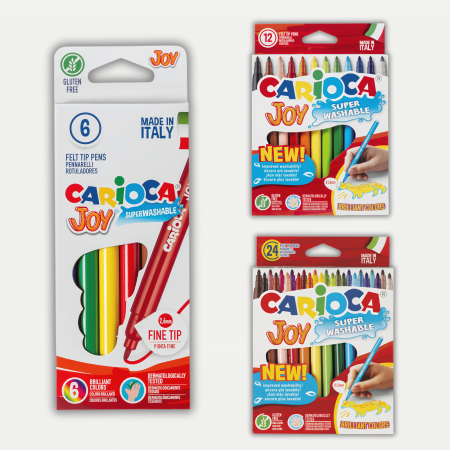 PAPETARIE COPII - Set carioci diverse culori Carioca Joy, super lavabile, pentru copii, scoala si gradinita