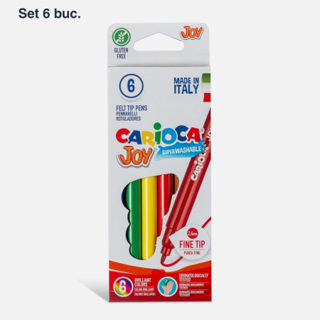 Carioci - Set carioci diverse culori Carioca Joy, super lavabile, pentru copii, scoala si gradinita