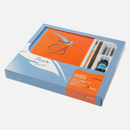 Seturi si manuale caligrafie - Set complet de invatare caligrafie copperplate si italic (ronde) - Brause