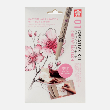 Linere - Set creativ Sakura Cherry Blossom cu instrumente complete pentru ilustratie + tutorial video