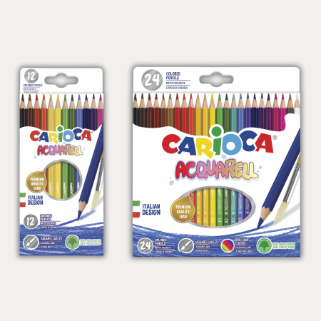 PAPETARIE COPII - Set creioane colorate cu efect de acuarela, Carioca Acquarell, diverse culori, pentru desen si pictura