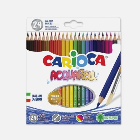 Creioane colorate - Set creioane colorate cu efect de acuarela, Carioca Acquarell, diverse culori, pentru desen si pictura