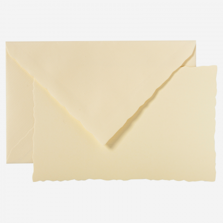 Papetarie - Set de corespondenta Clairefontaine, Mode de Paris, set plic gumat 120g si cartolina 300g, 100 x 158 mm, ivoire pastel