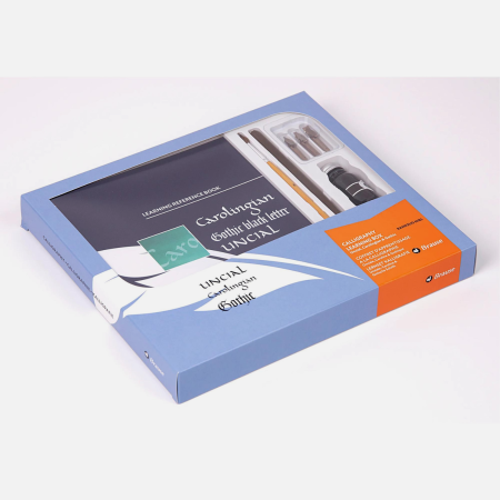 Seturi si manuale caligrafie - Set de invatare caligrafie latina, stiluri Uncial, Carolingian, Gotic - Brause