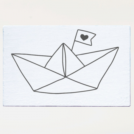 Stampile personalizate - Stampila Barcuta de hartie, 53x33mm, May&Berry pentru hobby, art&craft, activitati copii