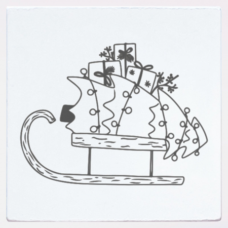 Stampile personalizate - Stampila Sania lui Mos Craciun, 43x43mm, May&Berry pentru hobby, art&craft, activitati copii