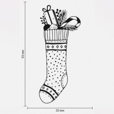 Stampila Soseta craciun, 53x33mm, May&Berry pentru hobby, art&craft, activitati copii [3]