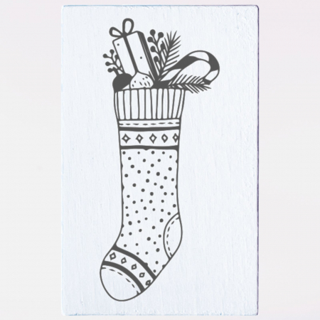Stampile personalizate - Stampila Soseta craciun, 53x33mm, May&Berry pentru hobby, art&craft, activitati copii