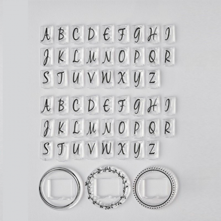 Stampila cu initiale miri pentru personalizare plicuri nunta COLOP NIO Monogram, 40mm [1]
