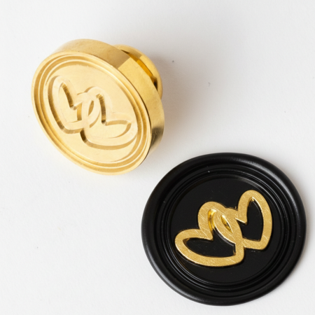 Sigilii de ceara - Stampila sigiliu – Inimi pereche, 2.5cm