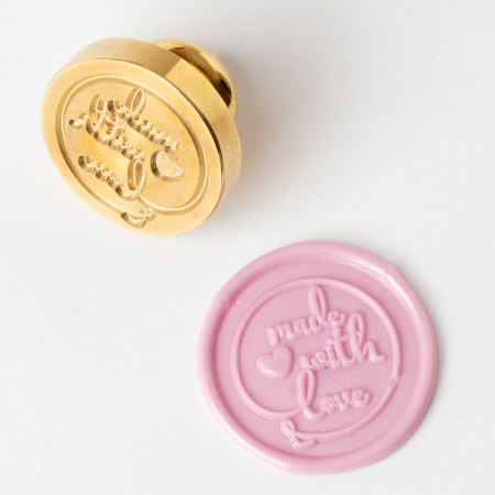 Stampile sigilii colectia MARIART - Stampila sigiliu – Made with love, 2.5cm