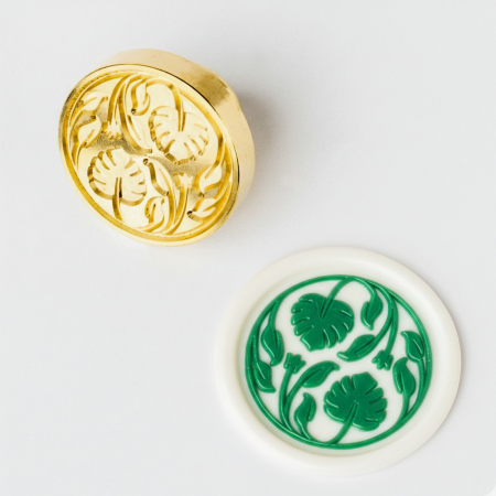 Sigilii de ceara - Stampila sigiliu - Monstera, 2.5cm