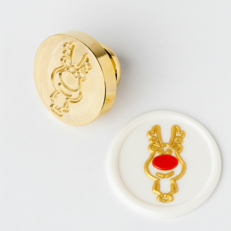 Sigilii de ceara - Stampila sigiliu - Renul lui Mos Craciun, 2.5cm