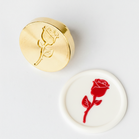 Sigilii de ceara - Stampila sigiliu - Trandafir, 2.5cm