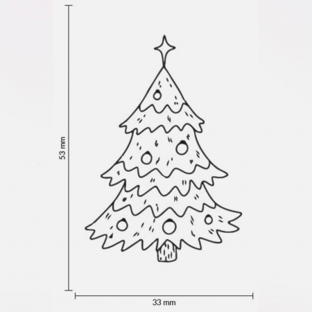 Stampila Brad de craciun impodobit, 53x33mm, May&Berry pentru hobby, art&craft, activitati copii [2]