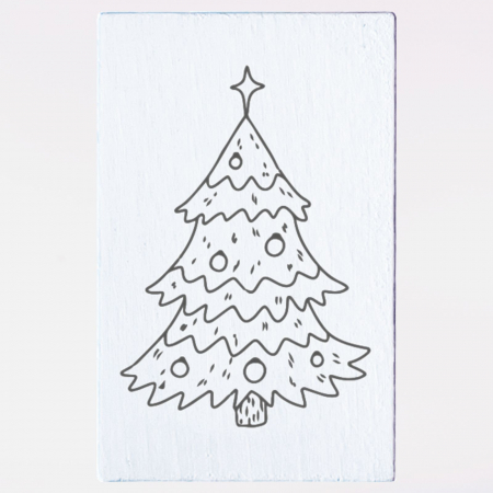 Stampile personalizate - Stampila Brad de craciun impodobit, 53x33mm, May&Berry pentru hobby, art&craft, activitati copii