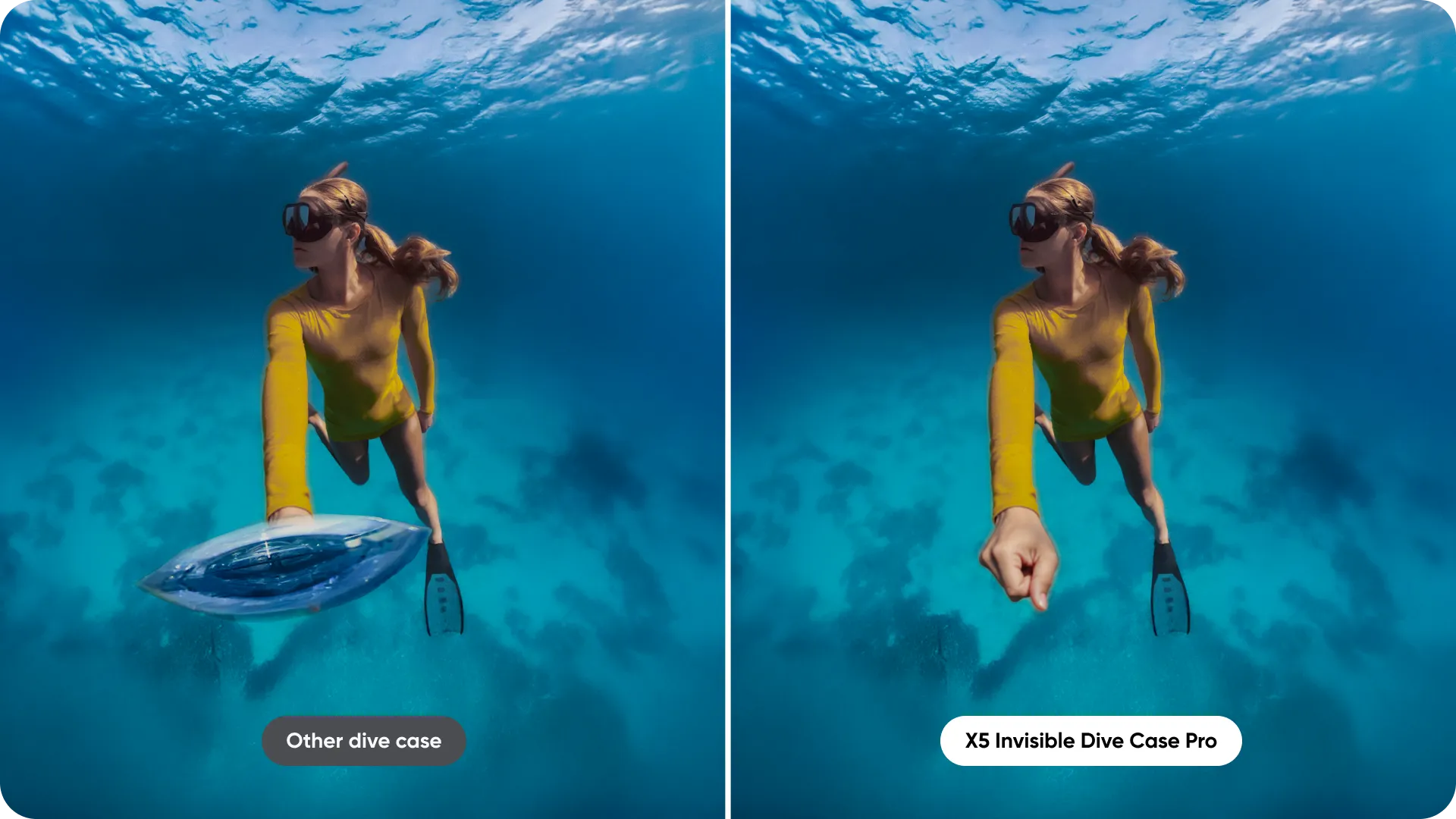 Carcasa subacvatica invizibila Insta360 Pro pentru X5