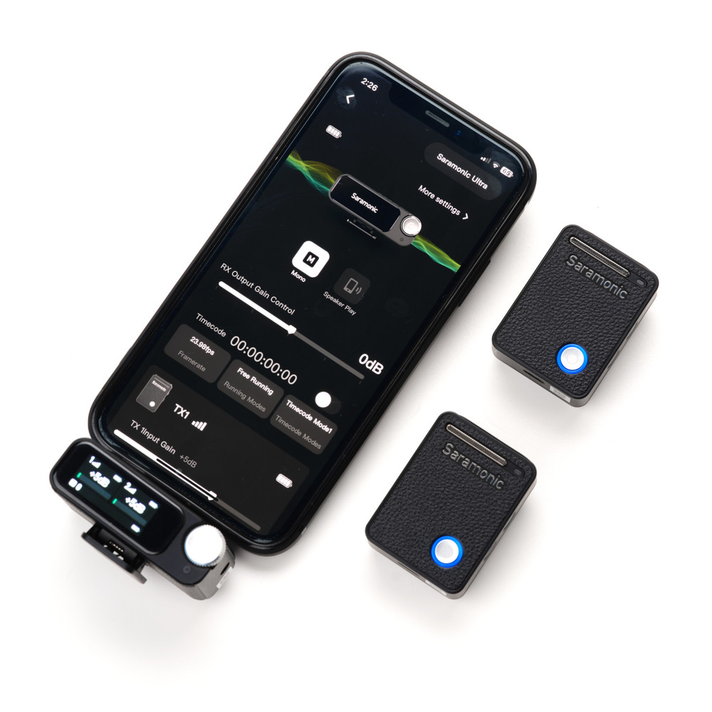 Smartphone cu un Receptor si 2 Transmitatoare Ultra 01 atasate