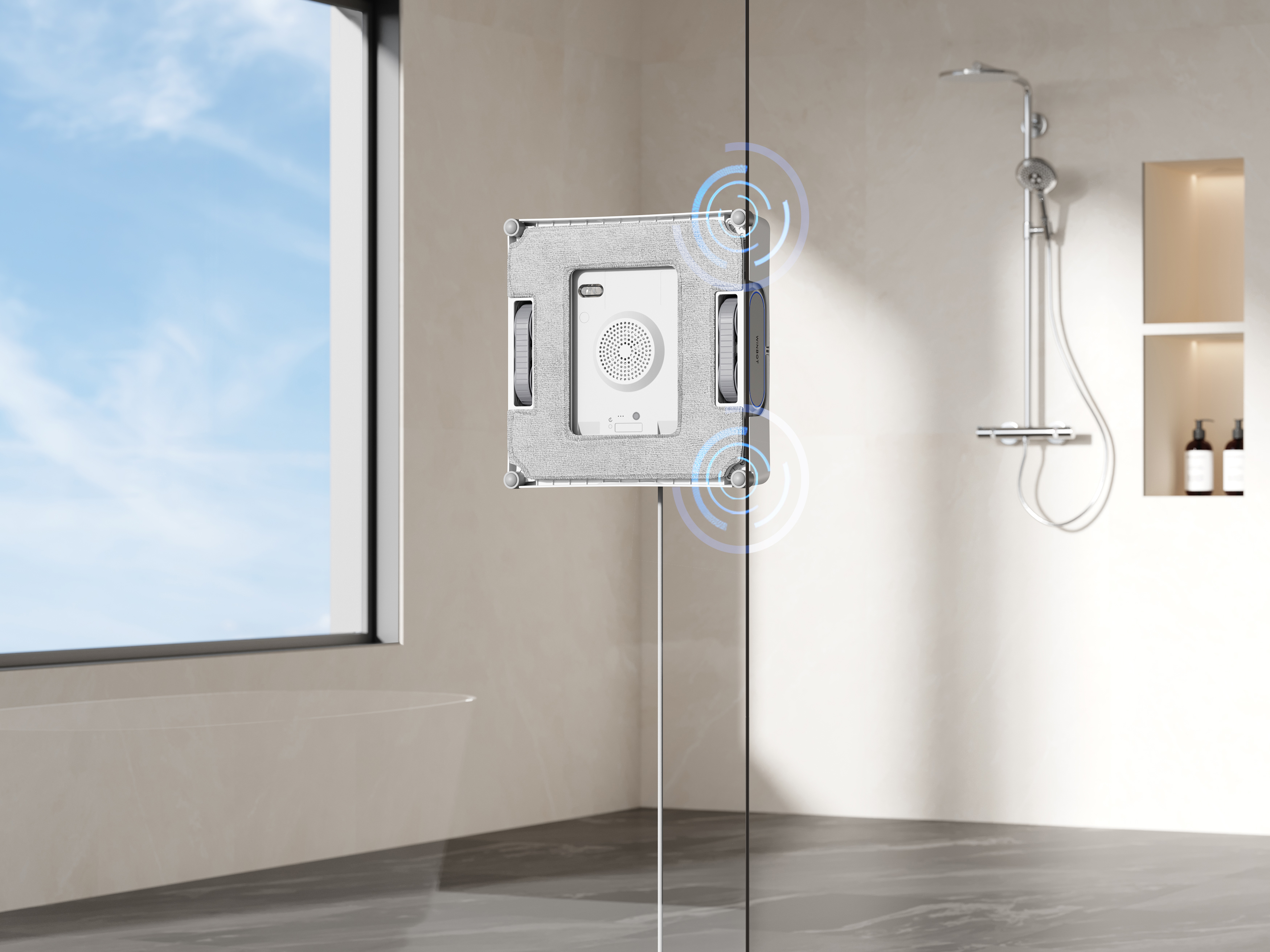 Robot de curatare geamuri Ecovacs WINBOT W2 PRO OMNI, Alb