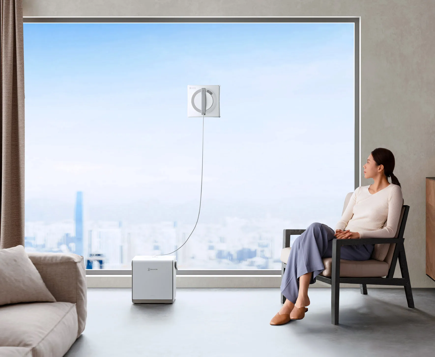 Robot de curatare geamuri Ecovacs WINBOT W2 PRO OMNI, Alb