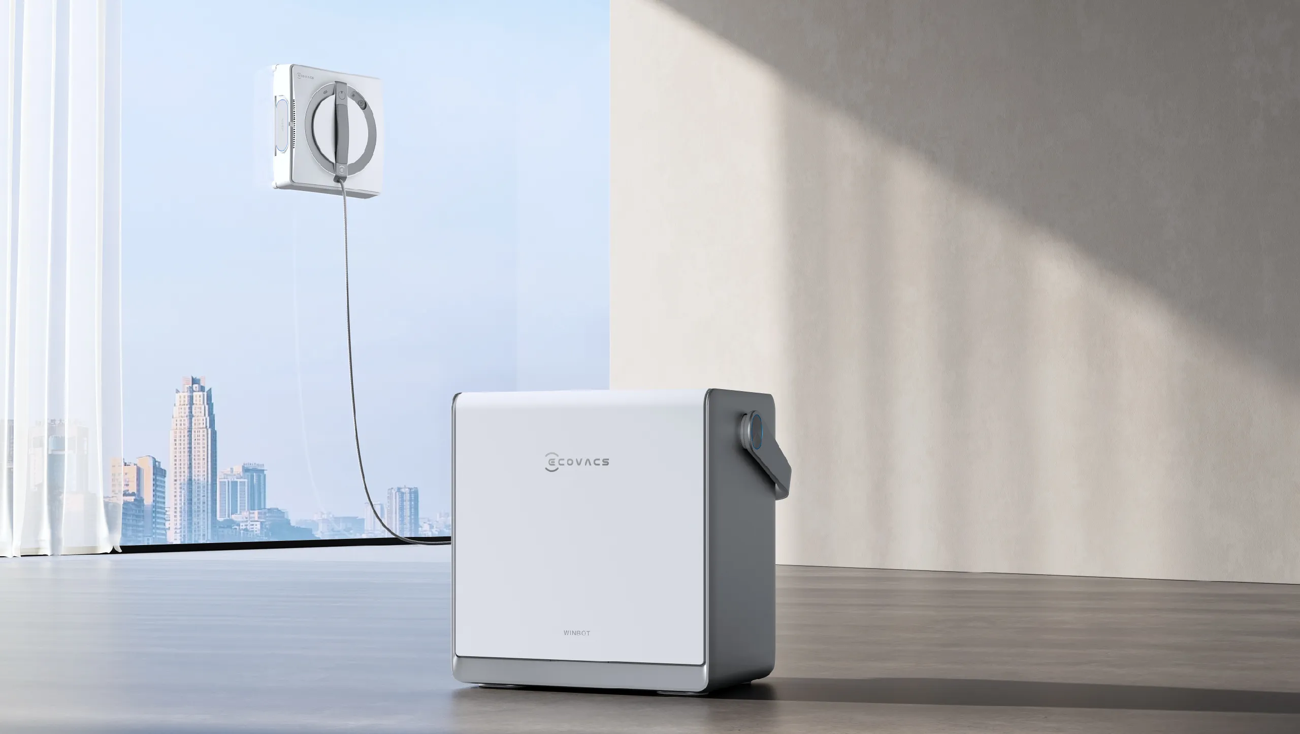 Robot de curatare geamuri Ecovacs WINBOT W2 PRO OMNI, Alb