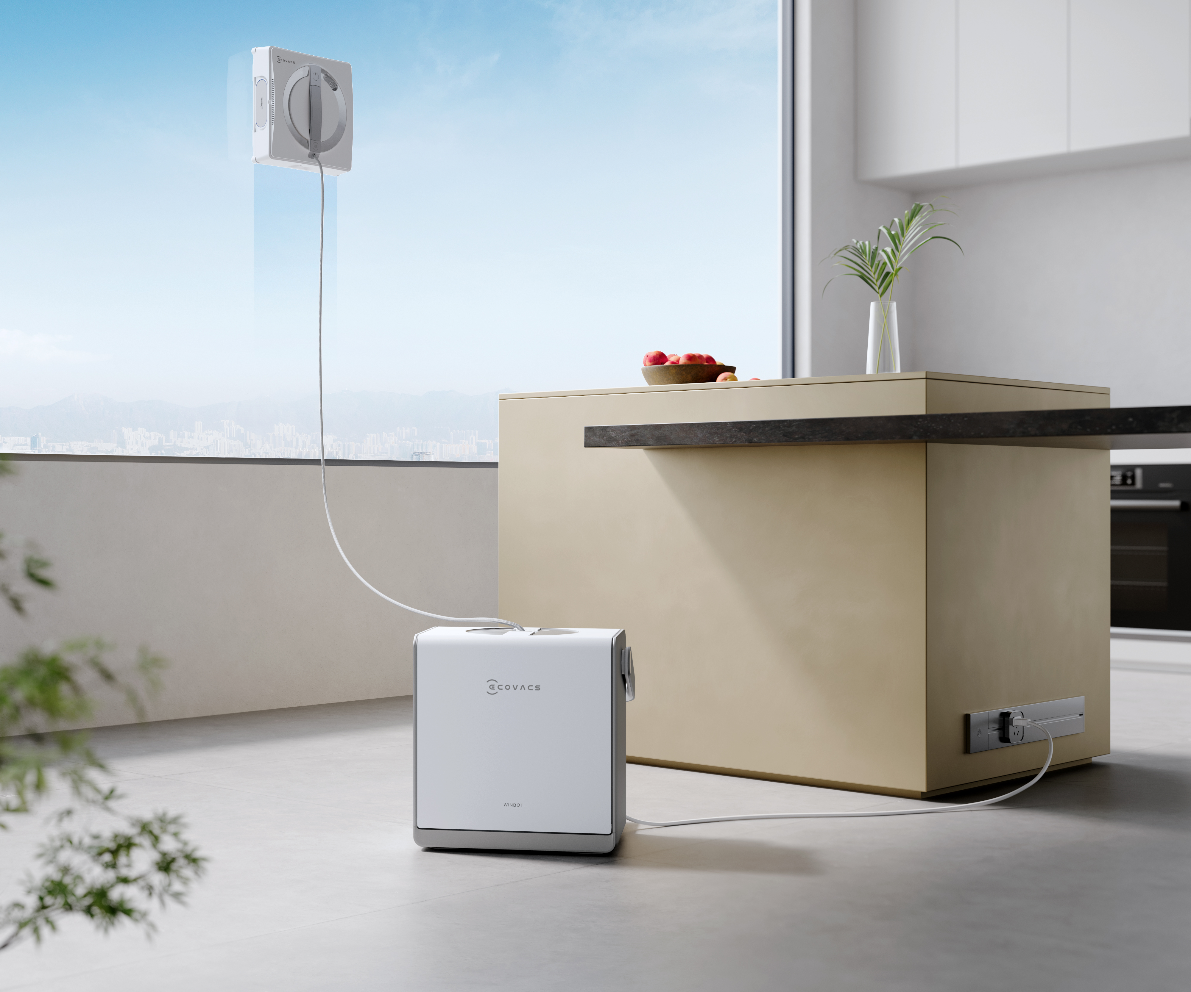 Robot de curatare geamuri Ecovacs WINBOT W2 PRO OMNI, Alb