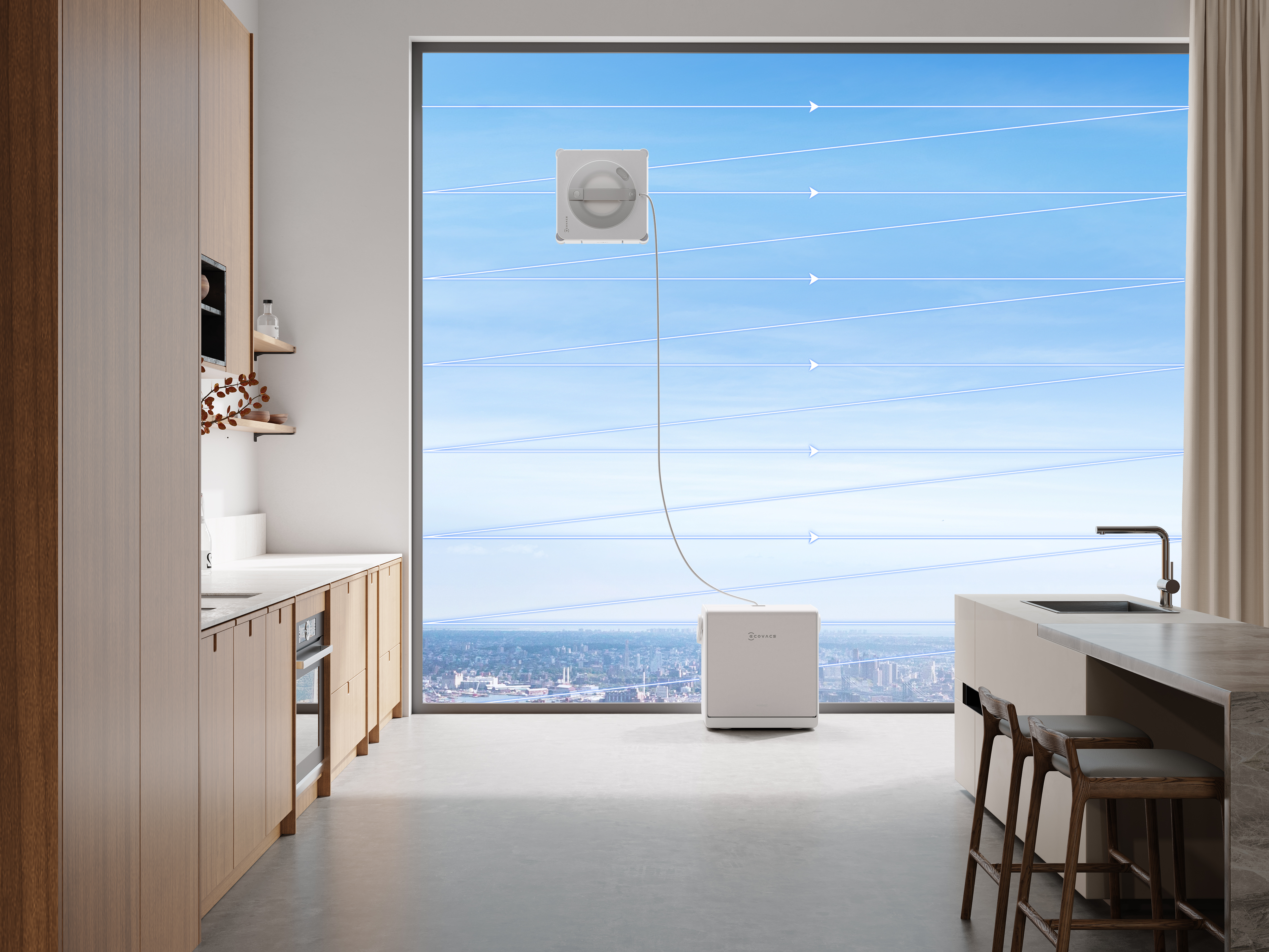Robot de curatare geamuri ECOVACS WINBOT W2S PRO OMNI, Alb