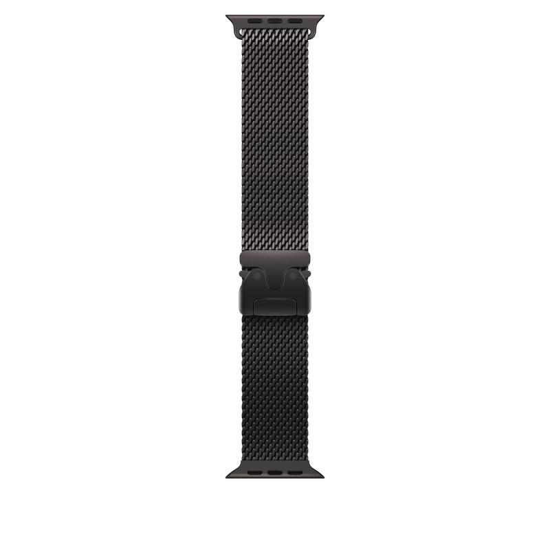 Laptop, Tablete & Telefoane - Curea pentru Apple Watch 49mm, TITANIUM MILANESE BLACK S