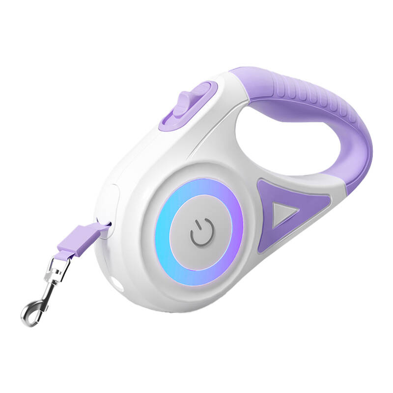 Mobila si transport animale de companie - Rojeco Lesa automata pentru caini LED 5 m (violet)