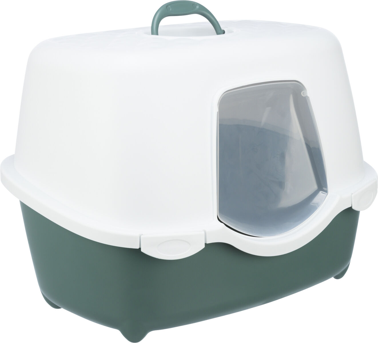 Litiera Davio Top, Cu Capac Si Filtru De Carbon, 56 x 39 x 39 cm, Verde/Alb [9]