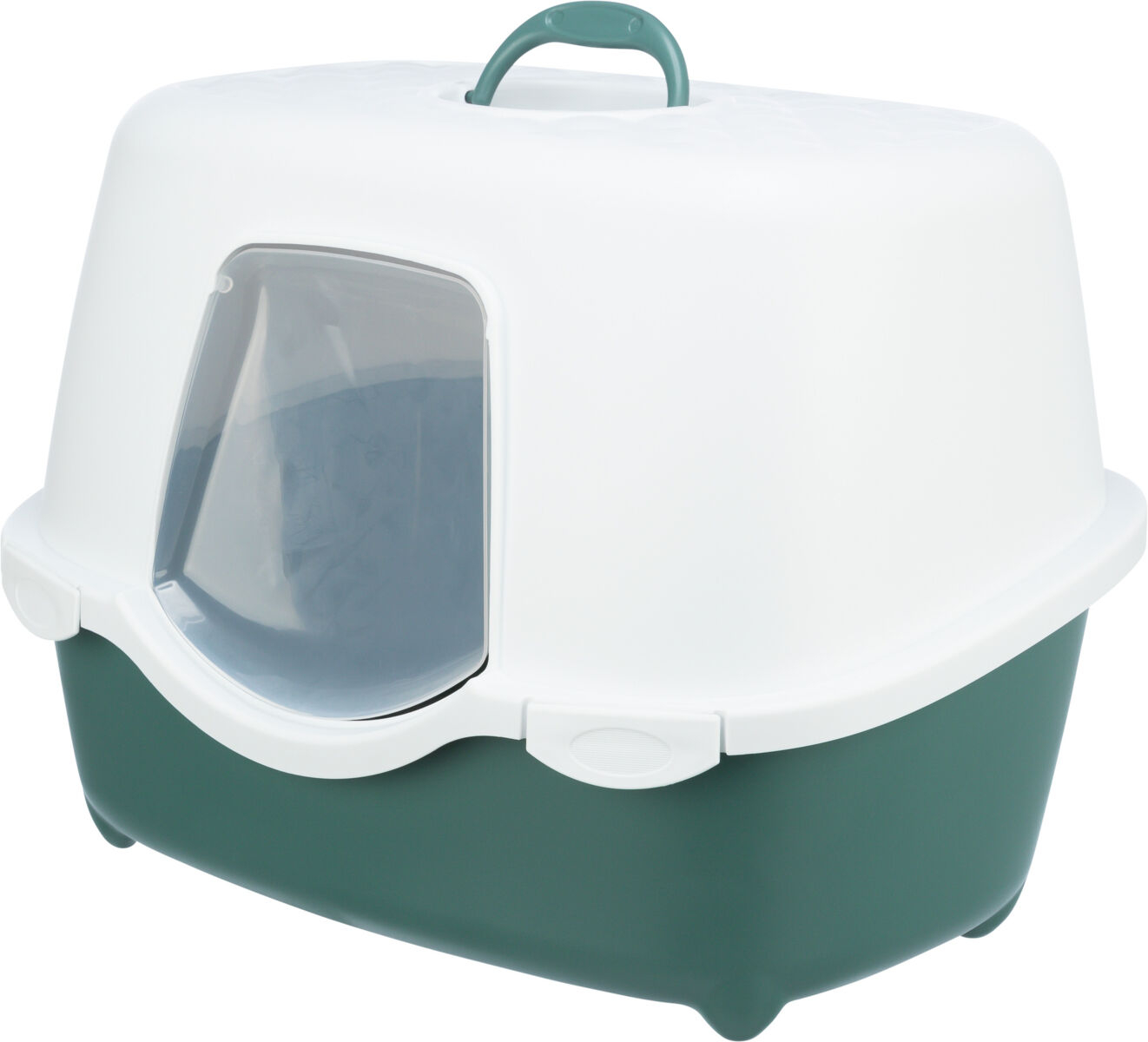 Litiera Davio Top, Cu Capac Si Filtru De Carbon, 56 x 39 x 39 cm, Verde/Alb [8]
