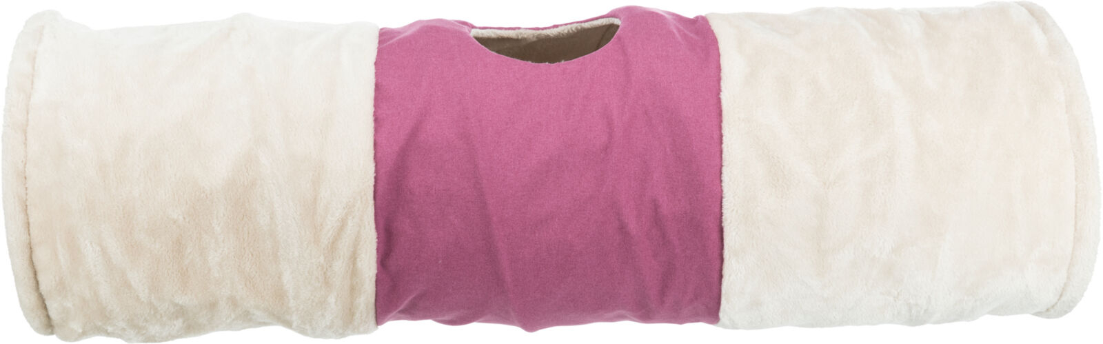 Tunel pentru Pisici, XXL, 35 x 115 cm, Bej/Fuchsia [5]
