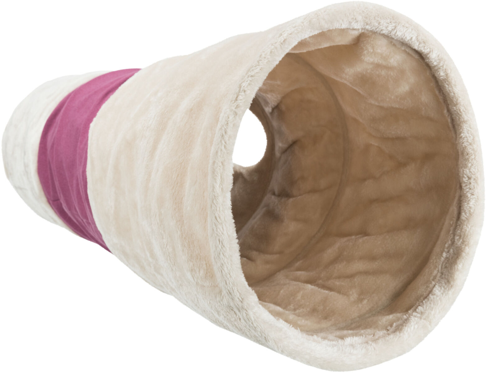 Tunel pentru Pisici, XXL, 35 x 115 cm, Bej/Fuchsia [3]