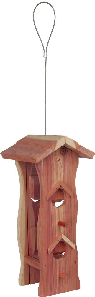 Castroane si adapatori animale - Hranitor Exterior, Suspendat, Lemn, 600 ml/12 x 29 x 14 cm