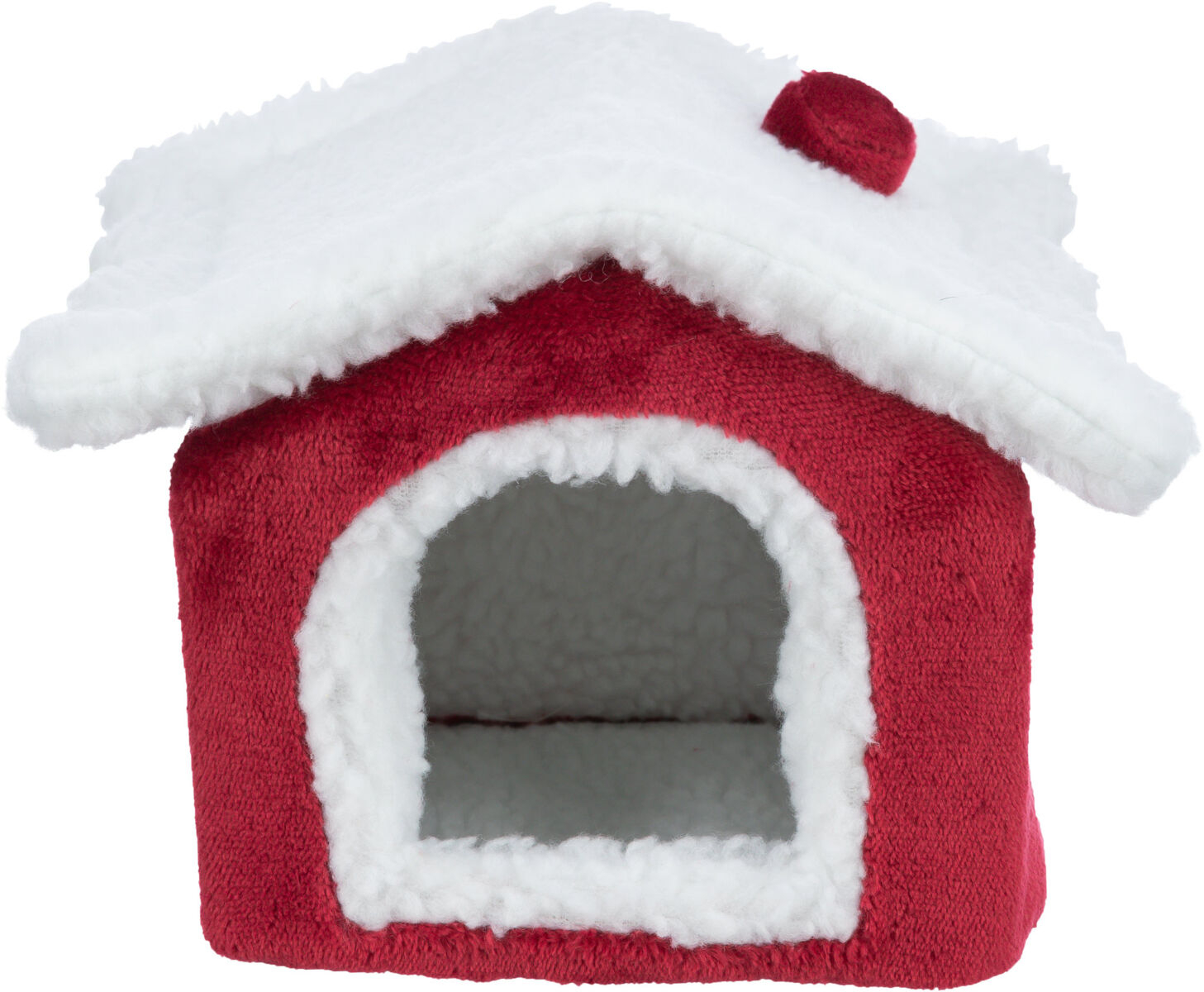 Petshop - Culcus-Casuta Pentru Rozatoare, Xmas, 23 x 18 x 24 cm, Rosu/Alb