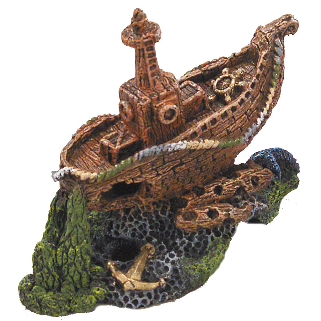 Decoruri si plante artificiale acvarii - Decor Epava Galleon, S: 18 x 11 x 16 cm
