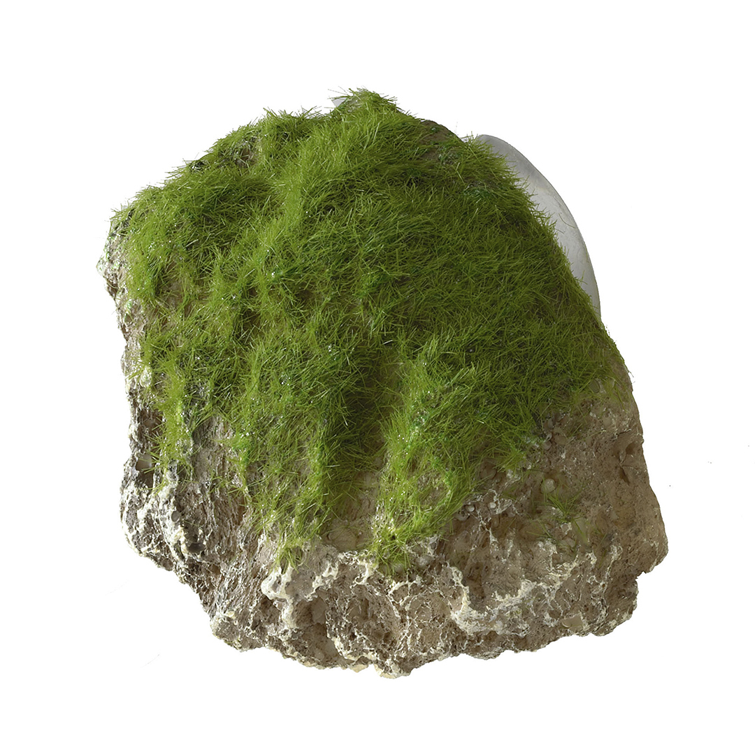 Acvaristica si teraristica - Decor Piatra cu Muschi si Ventuza XS - 9 x 6 x 6,5 cm