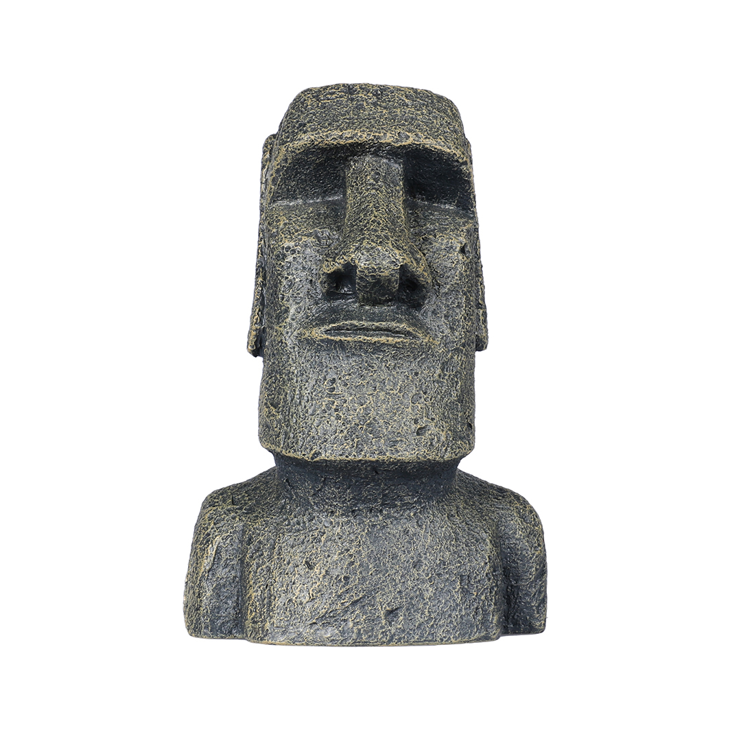 Acvaristica si teraristica - Decor Statuie Moai din Insula Pastelui, 11 x 9 x 17 cm