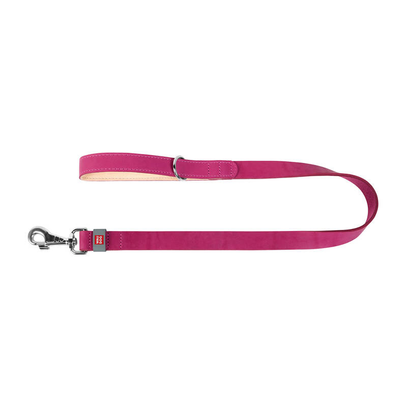 WAUDOG lesa de caine din piele naturala 25 mm latime, 122 cm lungime roz [1]