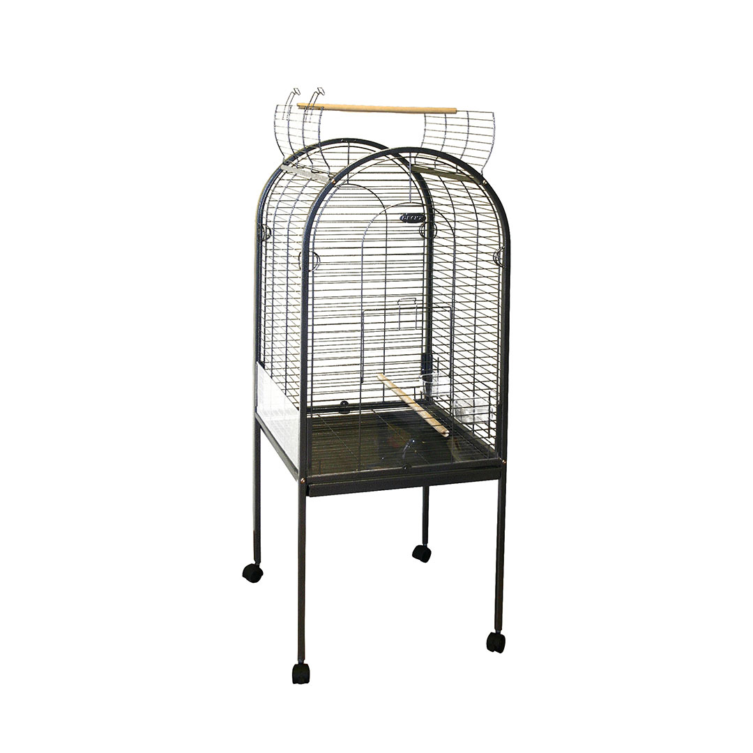 Petshop - Volier pentru Papagali Junior Xxlight, 55 x 55 x 143 cm, Gri