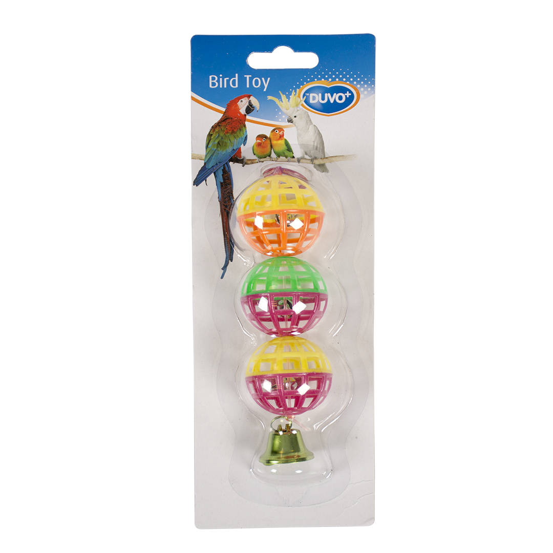 Jucarie Pentru Pasari, Mingi Cu Clopotel, Plastic, 15 cm [1]