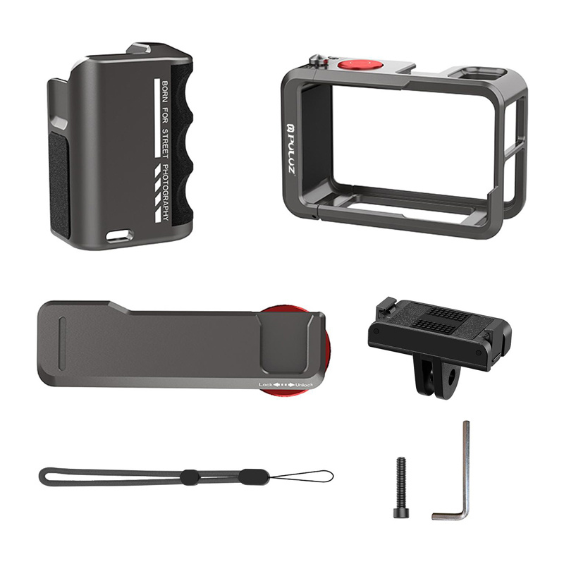 Carcasa metalica de protectie cu maner Puluz pentru DJI Osmo Action 5 Pro / Action 4 / Action 3 [2]