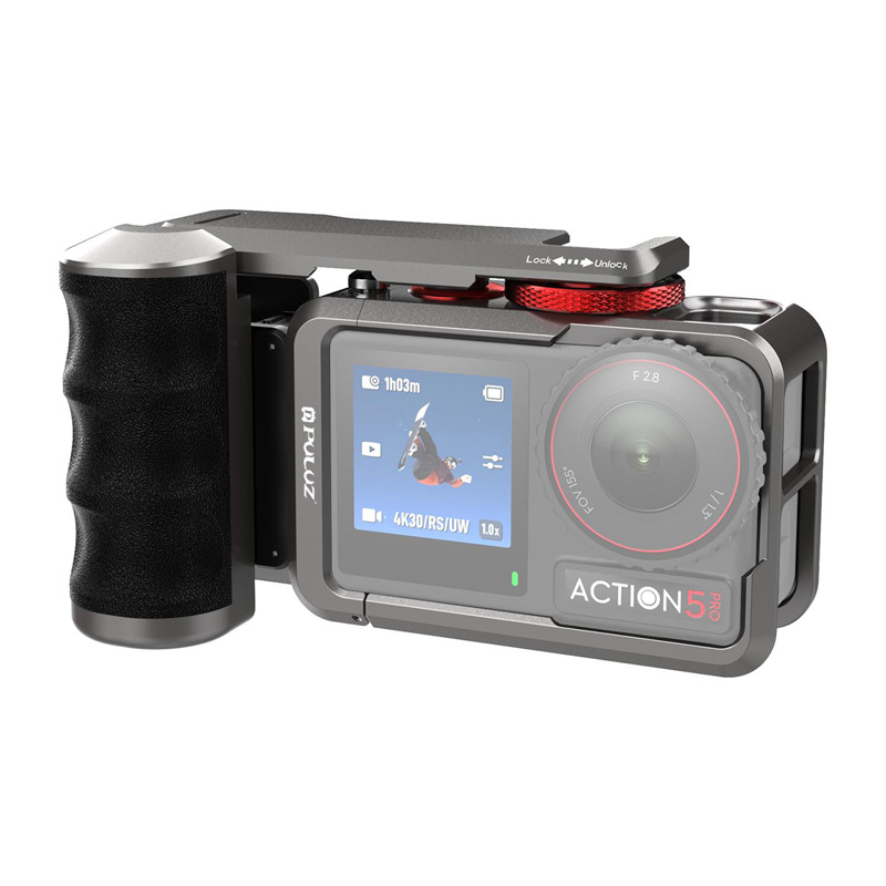 Carcasa metalica de protectie cu maner Puluz pentru DJI Osmo Action 5 Pro / Action 4 / Action 3 [0]