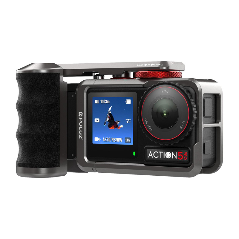 Carcasa metalica de protectie cu maner Puluz pentru DJI Osmo Action 5 Pro / Action 4 / Action 3 [1]