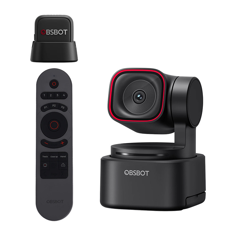 Camere Web - Camera web PTZ OBSBOT Tiny 3 Lite cu telecomanda si microfon, 4K, AI