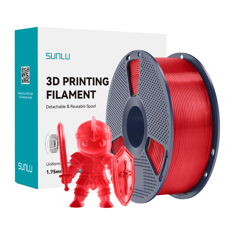 Consumabile & Accesorii Imprimante 3D - Filament Sunlu PLA+ (rosu transparent)