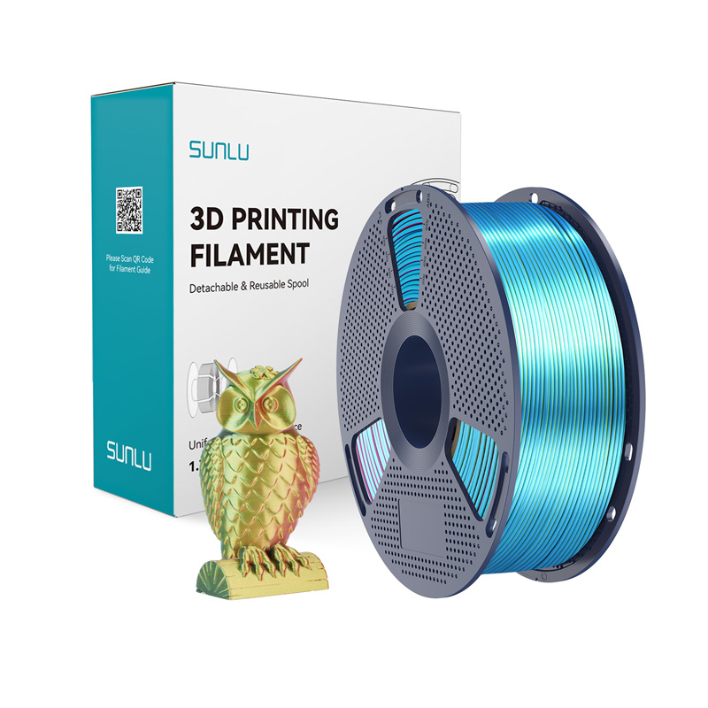 Consumabile & Accesorii Imprimante 3D - Filament Sunlu PLA+ Silk tricolor (rosu, galben si verde)