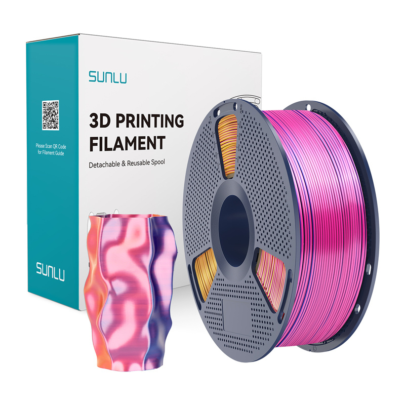Consumabile & Accesorii Imprimante 3D - Filament Sunlu PLA+ Silk tricolor (rosu, galben si albastru)