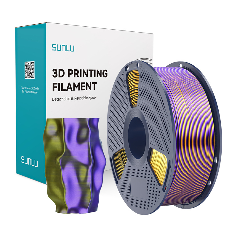Consumabile & Accesorii Imprimante 3D - Filament Sunlu PLA+ Silk tricolor (negru, auriu si violet)