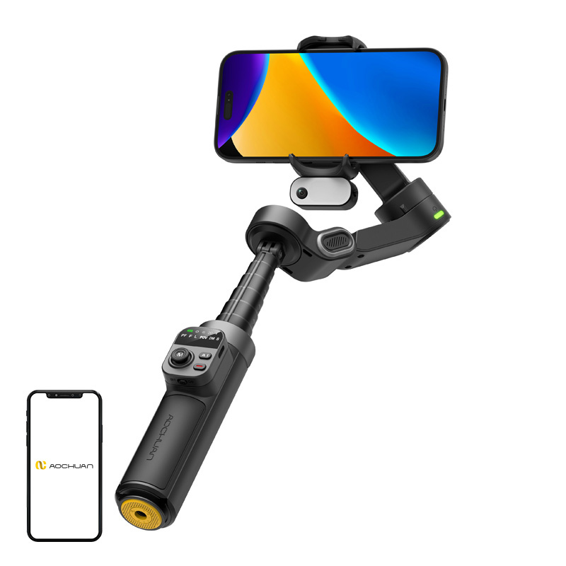 Accesorii telefoane mobile - Stativ AOCHUAN X3 cu senzor AI (negru)